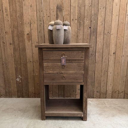 Driftwood Ladenkastje – 3 Lades & Legplank