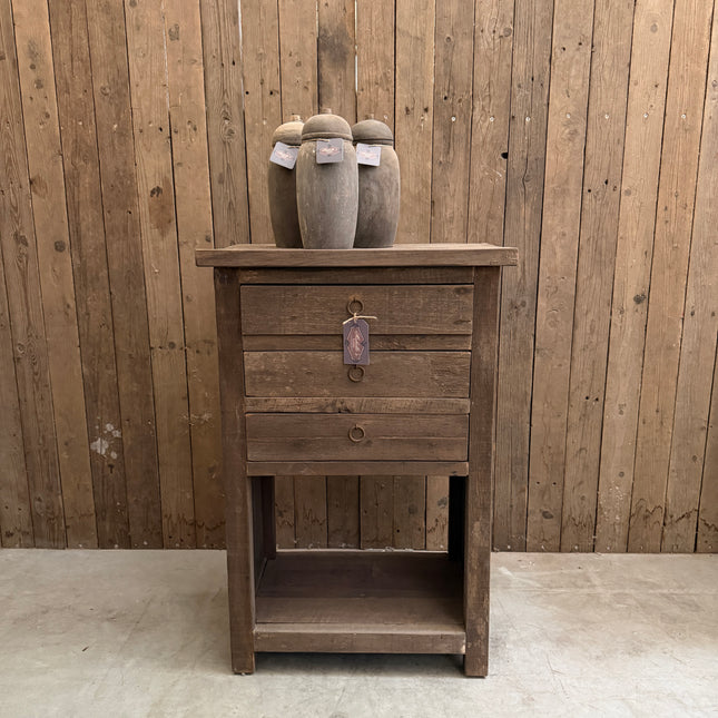 Driftwood Ladenkastje – 3 Lades & Legplank