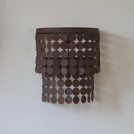 Trapa Living Wandlamp Schijfjes 2-Laags – Landelijke Metalen Wandlamp Bruin