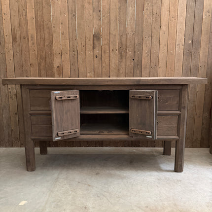 Driftwood Dressoir met 2 Deuren & 4 Lades | Landelijk Massief Houten Dressoir