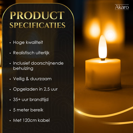 6 Waxinelichtjes LED - Akaro