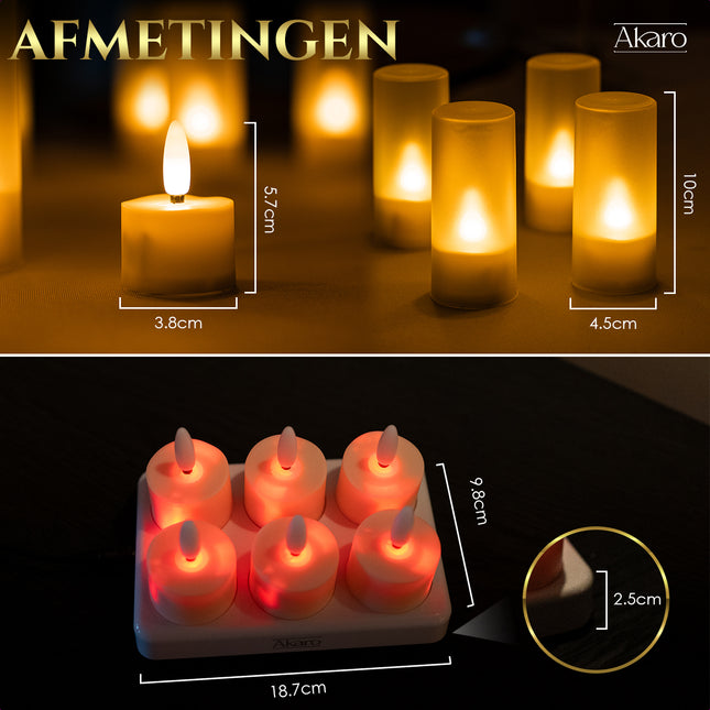 6 Waxinelichtjes LED - Akaro