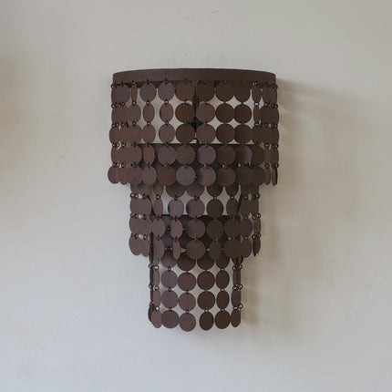 Trapa Living Wandlamp Schijfjes 3-Laags – Landelijke Metalen Wandlamp Bruin