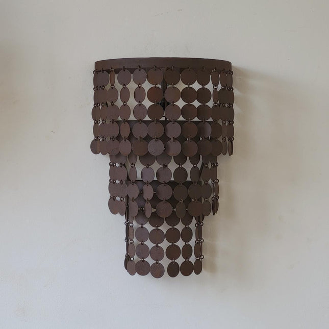 Trapa Living Wandlamp Schijfjes 3-Laags – Landelijke Metalen Wandlamp Bruin