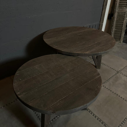 Driftwood salontafels – rond | los of als set