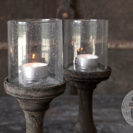 Kandelaar Joel S | Hout met Glas | Be Uniq