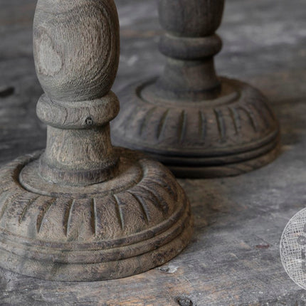 Kandelaar Joel S | Hout met Glas | Be Uniq