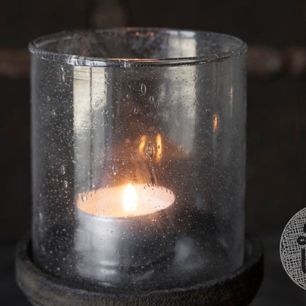 Kandelaar Joel S | Hout met Glas | Be Uniq