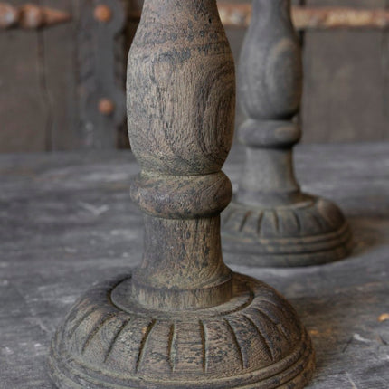 Kandelaar Joel L | Hout met Glas | Be Uniq
