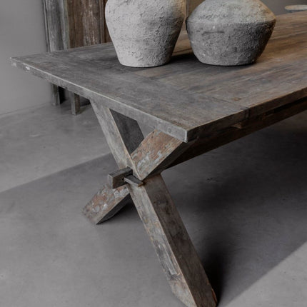 Eettafel Ibiza 220 cm | Natuurlijk Vergrijsd Teakhout | Island Collection