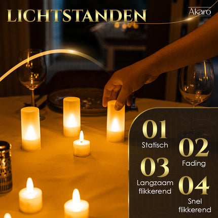6 Waxinelichtjes LED - Akaro