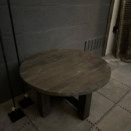 Driftwood Ronde Salontafel – Massief Houten Salontafel met 4 Poten | Landelijk & Robuust