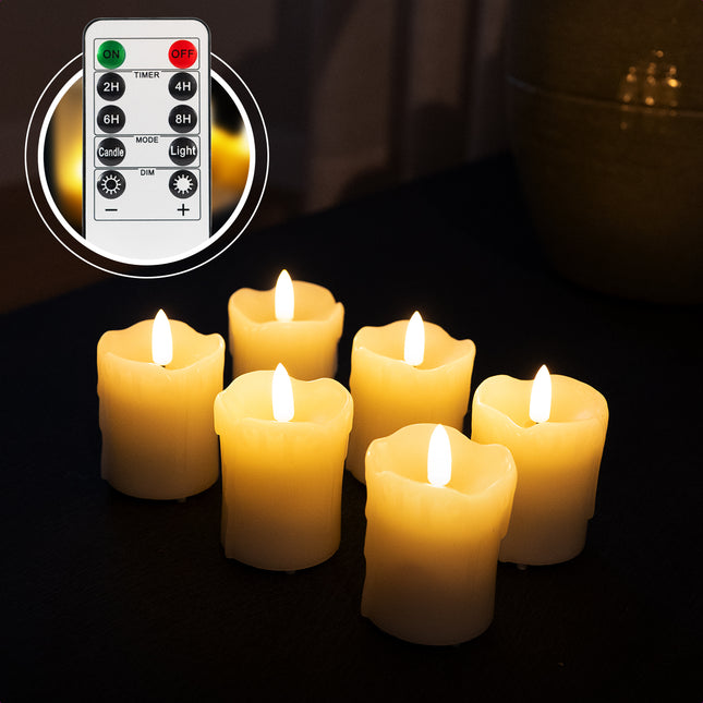 6 LED kaarsen met wax - Akaro