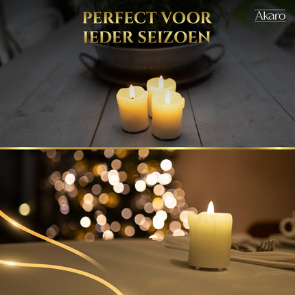 6 LED kaarsen met wax - Akaro