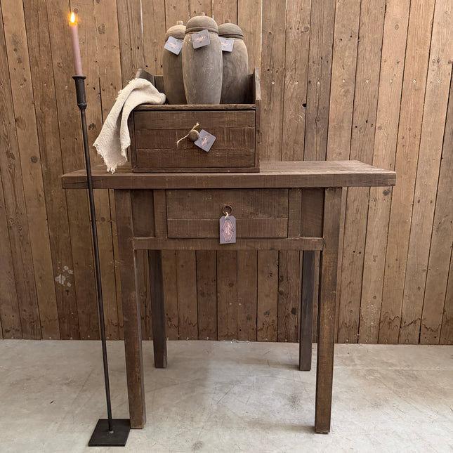 Driftwood sidetable met lade