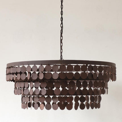 Trapa Living Hanglamp Schijfjes 3-Laags – Landelijke Metalen Hanglamp Bruin