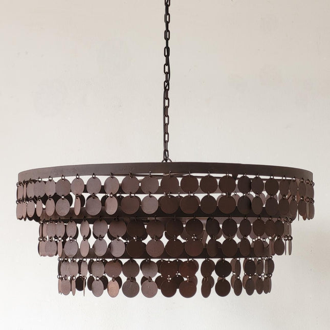 Trapa Living Hanglamp Schijfjes 3-Laags – Landelijke Metalen Hanglamp Bruin