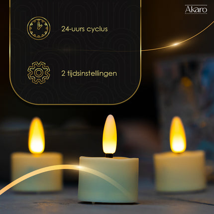 6 Waxinelichtjes LED - Akaro