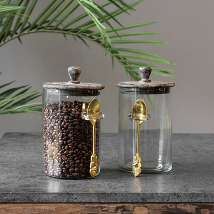 Be Uniq Glazen Voorraadpot met Lepel Buren | Glass Collection | Landelijke Voorraadpot
