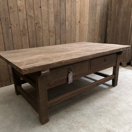 Driftwood Salontafel Jorg – Massief Houten Salontafel met Laden