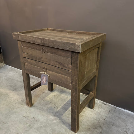 Driftwood Ladekastje met 2 Lades | Landelijk Oud Houten Kastje