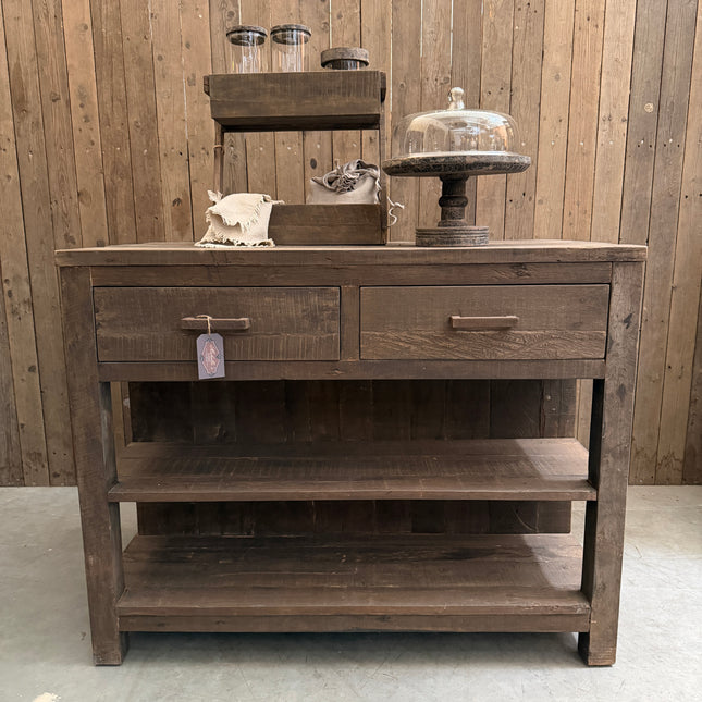 Driftwood Keukeneiland – Met 2 Lades & Open Vakken