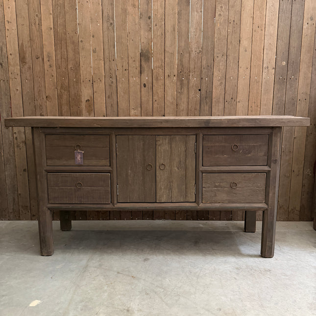 Driftwood Dressoir met 2 Deuren & 4 Lades | Landelijk Massief Houten Dressoir