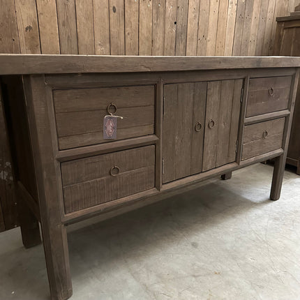 Driftwood Dressoir met 2 Deuren & 4 Lades | Landelijk Massief Houten Dressoir