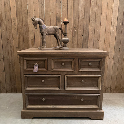 Driftwood Commode met 6 Lades – Stoere Houten Commode voor Babykamer