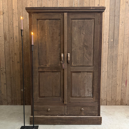 Driftwood kast met 2 deuren en 2 lades | Stoere houten opbergkast landelijk interieur