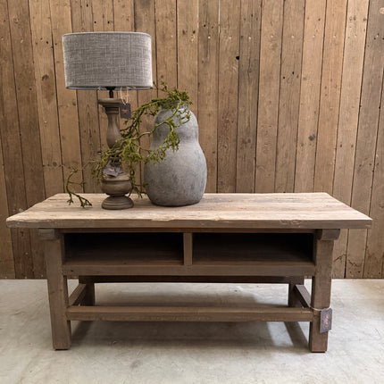 Driftwood salontafel met 2 vakken