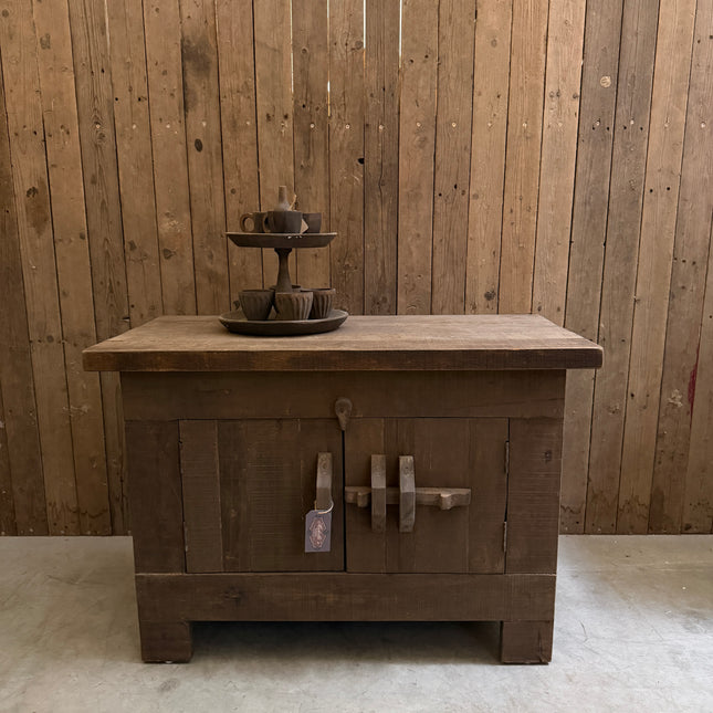 Driftwood Kastje – 2 Deuren met Houten Schuif