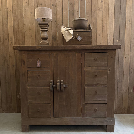 Driftwood opbergkast met 1 deur en 8 lades
