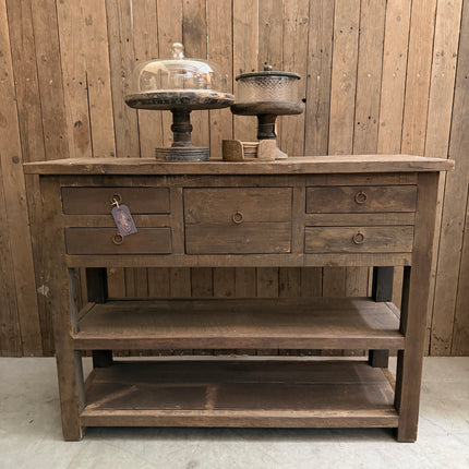 Driftwood Sidetable – 5 Lades & 2 Legplanken