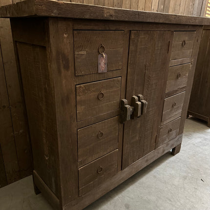 Driftwood opbergkast met 1 deur en 8 lades