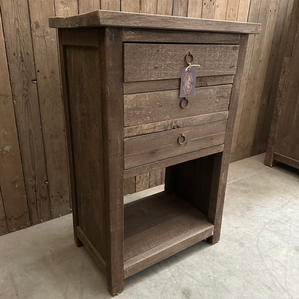 Driftwood Ladenkastje – 3 Lades & Legplank
