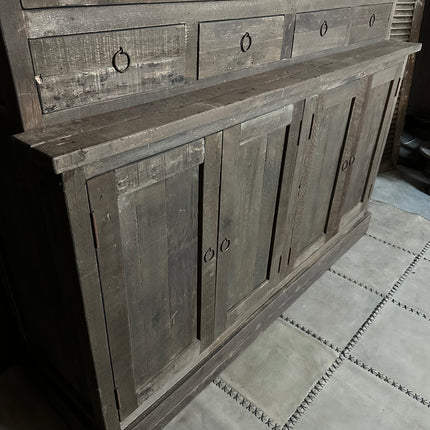 Driftwood Buffetkast – Massieve Houten Kast met Glazen Deuren