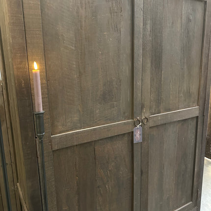 Driftwood kast 2 deuren 2 lades | Landelijke houten opbergkast