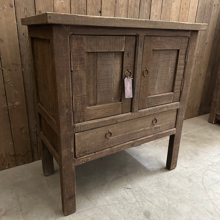 Driftwood kastje met 2 deuren en 1 lade | Landelijk houten opbergkastje