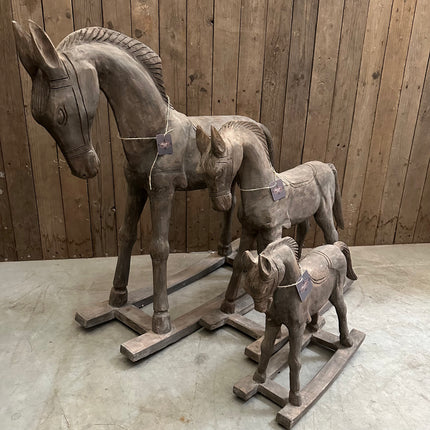Houten hobbelpaard | Decoratief houten paard | Los of als set