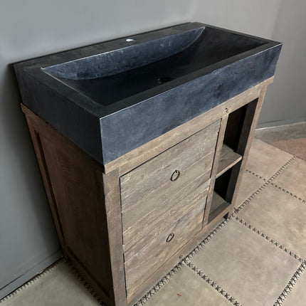 Driftwood badmeubel met open vakken en lades