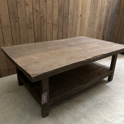 Old Barn salontafel met onderblad | Robuuste landelijke houten salontafel