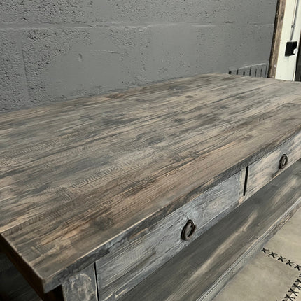 Old Grey Salontafel met 6 lades en onderblad