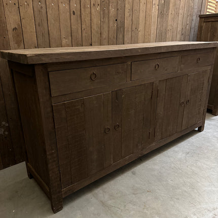 Driftwood dressoir met 4 deuren en 3 lades | Landelijk houten dressoir