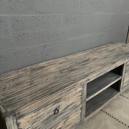 Old Grey TV-meubel met 4 lades en 2 open vakken