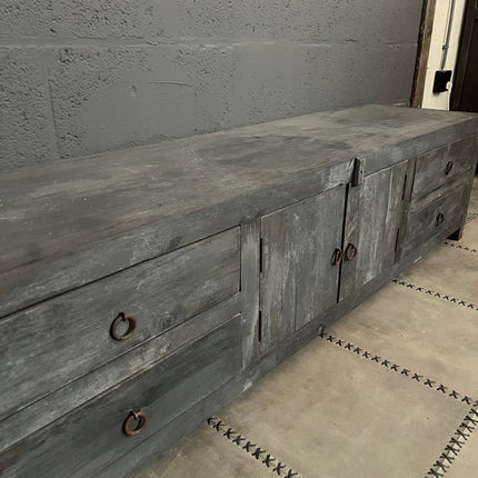 Old Grey tv-meubel – 2 deuren en 4 lades