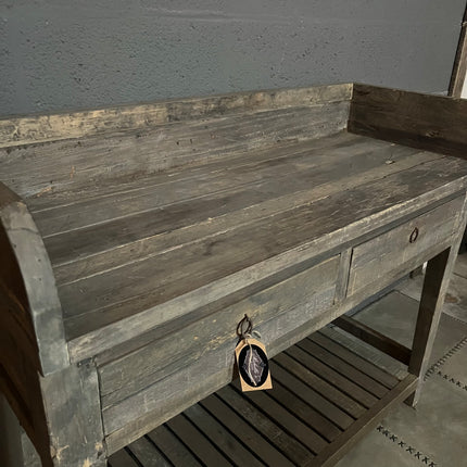 Driftwood sidetable met legplank en 2 lades