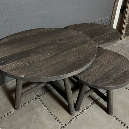 Ronde Driftwood Salontafels – Los verkrijgbaar of als complete set