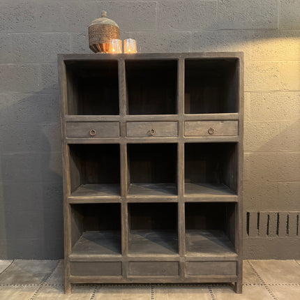 Rough Wood vakkenkast – 9 vakken en 3 lades