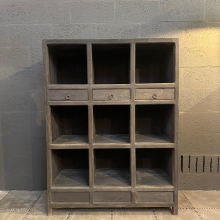 Rough Wood vakkenkast – 9 vakken en 3 lades